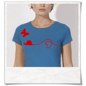 Butterfly and Snail T-Shirt in Blue