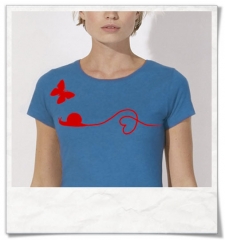 Butterfly and Snail T-Shirt in Blue