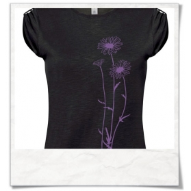 Blumen T-Shirt in Schwarz 