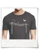 Birds on a wire / men T-Shirt / Grey