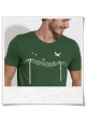 Birds on a wire / men's T-Shirt in green