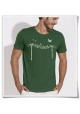 Birds on a wire / men's T-Shirt in green and white