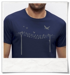 Fair Organic men's T-Shirt Birds on a wire