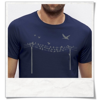 Fair Organic men's T-Shirt Birds on a wire