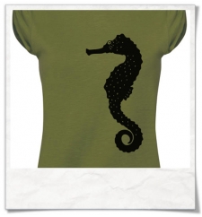 Seahorse T-Shirt for women in green