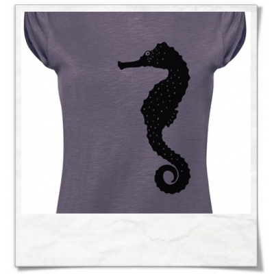 T-Shirt Seepferdchen in Lila für Frauen