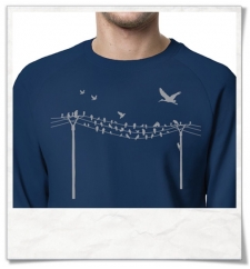 Sweatshirt Birds on wire ( organic cotton and fair produced )