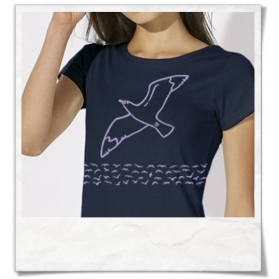 Damen T-Shirt Fliegende Möwe Frauen Biobumwolle & Fair hergestellt