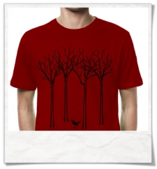  Men's T-Shirt the bird in the forest 