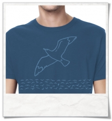 Bamboo t-shirt Seagull in blue for men