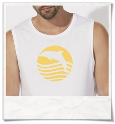 T-Shirt Dolphin Sun Sea for men in white