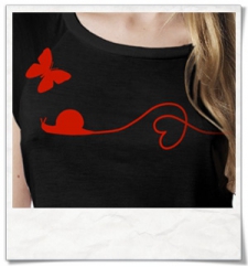 Snail and Butterfly in love T-Shirt / Black