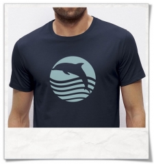 T-Shirt Delfin / Delphin Sonne Meer in blau Männer T-Shirt 