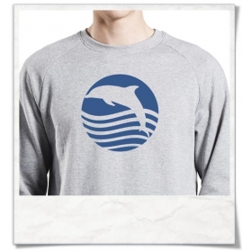 Sweatshirt, fair & organic " Sunset with Dolphin "