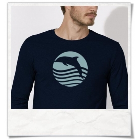 Longsleeve T-Shirt Sunset with Dolphin Organic Cotton & Fair Wear