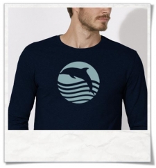 Longsleeve T-Shirt Sunset with Dolphin Organic Cotton & Fair Wear