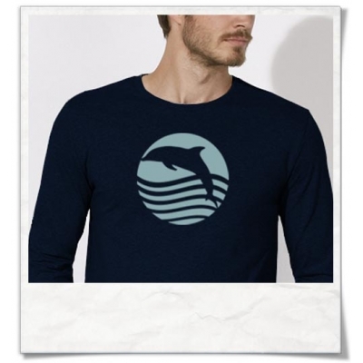 Sunset with Dolphin Longsleeve men's T-Shirt 