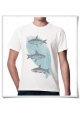 Flying Fishes / men T-Shirt / White / Fair Organic and Eco