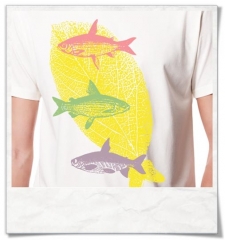 Flying Fishes / men T-Shirt / White / Fair Organic and Eco