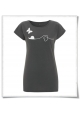 T-Shirt Snail and Butterfly in love / Women T-Shirt / Grey / Fair Wear