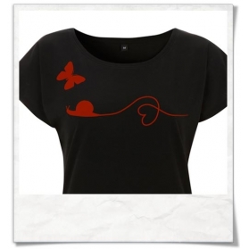 T-Shirt Butterfly & Snail in love Fair Wear in Black