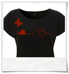 Schmetterling & Schnecke Frauen T-Shirt in Schwarz