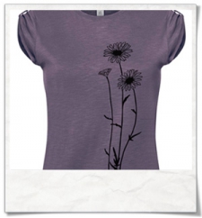 Größentabelle / Blumen / Frauen T-Shirt / Lila / Fair Wear