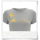 Organic cotton Tee Snail and Butterfly in yellow and gray