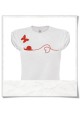 Weißes T-Shirt Schnecke und Schmetterling für Damen