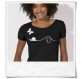  Women's T-Shirt Butterfly & Snail  organic cotton, black & white