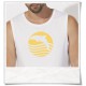 Ärmelloses Männer T-Shirt Sonnenaufgang mit Delfin Biobaumwolle & Fair hergestellt  in Weiß